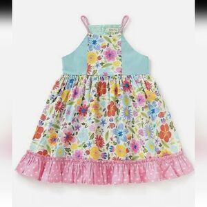 Girls Matilda Jane Sleeveless Flora and Fauna Dress Pink Floral 10